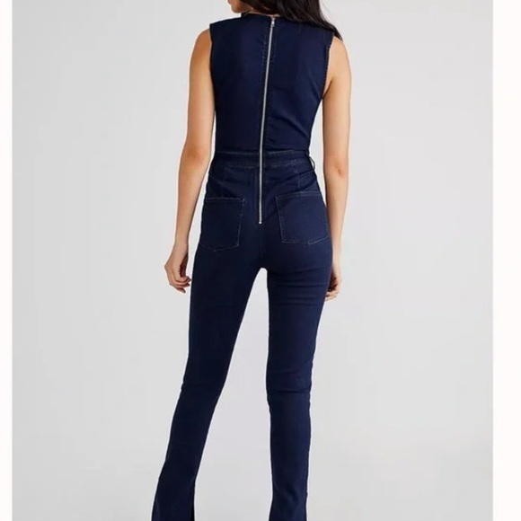WeWoreWhat Cutout Slit Stretch Denim Jumpsuit - Picture 4 of 16
